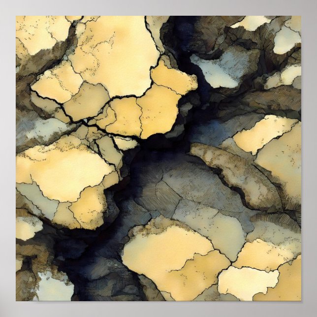 Póster Seamless Speckled Crystalline Fabric Pattern (Frente)