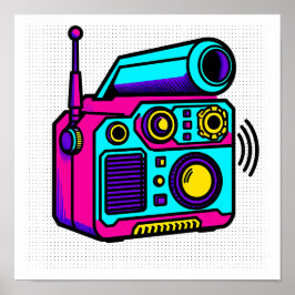 Póster Seamless Tiling Pop Art Block Fabric and Wrapping 