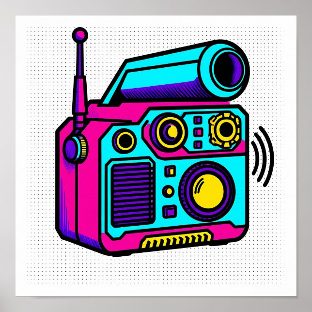 Póster Seamless Tiling Pop Art Block Fabric and Wrapping  (Frente)