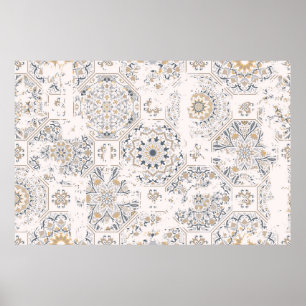 Póster Seamless vintage pattern with an effect of attriti