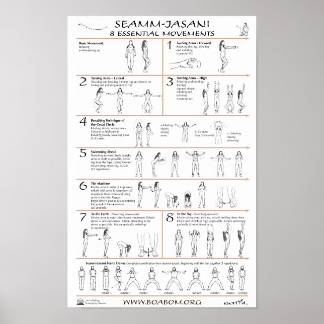 Póster Seamm-Jasani: 8 movimientos esenciales (Frente)