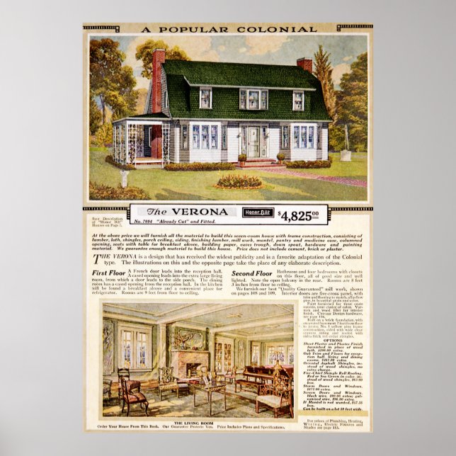 Póster Sears 1920s Verona Colonial House (Frente)