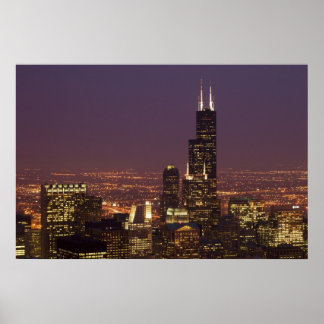 Póster Sears Tower Evening