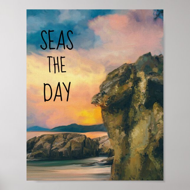 Póster Seas the Day Inspirador Poster de citas (Frente)