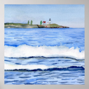 Póster Seascape en York, archivo de acuarela principal