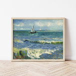 Póster Seascape | Vincent Van Gogh<br><div class="desc">Capa de mar cerca de Les Saintes-Maries-de-la-Mer (1888) del artista holandés post-impresionista Vincent Van Gogh. El arte original es un óleo sobre una pintura marina de lona que representa un barco en un océano azul abstracto. Utilice las herramientas de diseño para agregar texto personalizado o personalizar la imagen.</div>