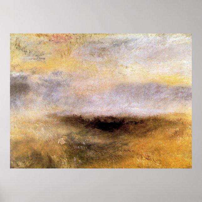 Póster Seascape with storm by Joseph Mallord Turner (Frente)