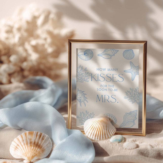 Póster  Seashells Bridal Shower How Many Kisses (Subido por el creador)