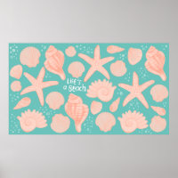 Seashells Life es un Ilustracion de conchas rosada