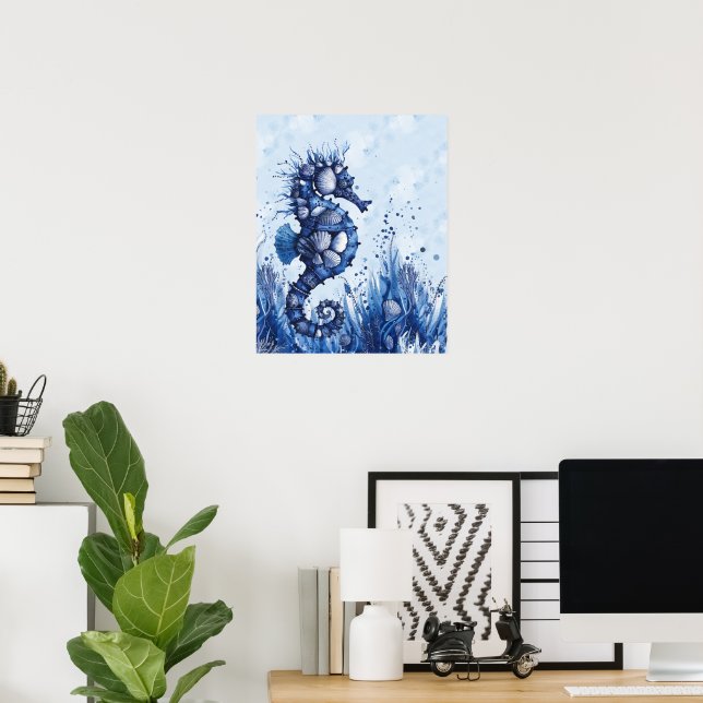 Póster Seashells Seahorse (Oficina en casa)