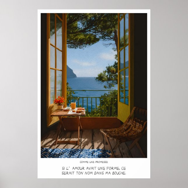 Póster Seaside Balcony Wall Art Print - Romantic Morning (Frente)