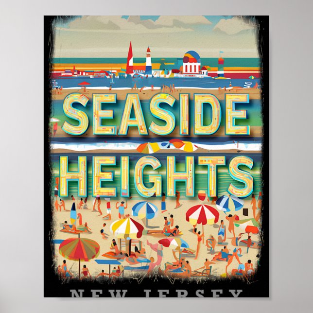 Póster Seaside Heights New Jersey Nj Beachside Bliss Sd26 (Frente)