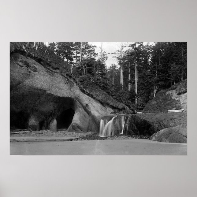 Póster Seaside, Oregon Waterfall near Hug Point (Frente)