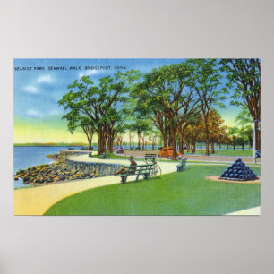 Póster Seaside Park View of the Seawall Walk