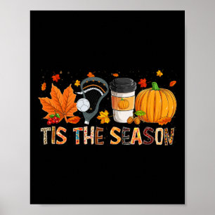 Póster Season Leopard Pumpkin Lacrosse Halloween Fall Lea