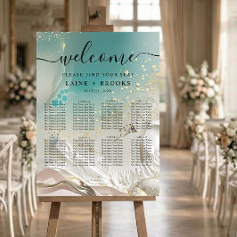 Póster Seating Chart | Ethereal Shoreline Teal Ocean