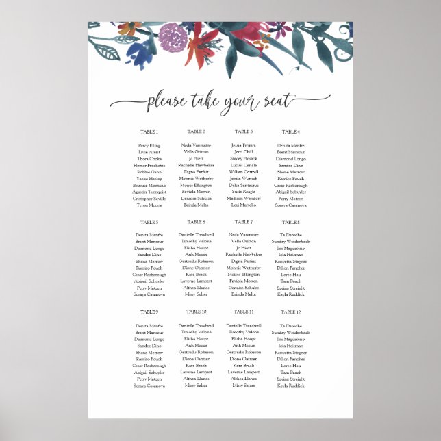 Póster Seating Plan chart template (Frente)