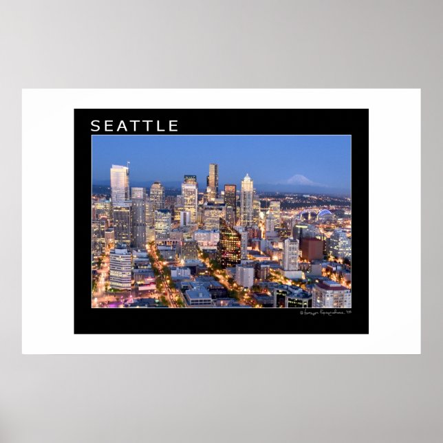 Póster Seattle de noche (Frente)