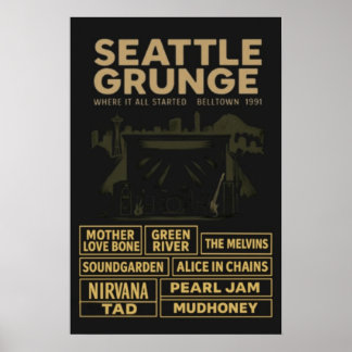 Póster Seattle Grunge Poster