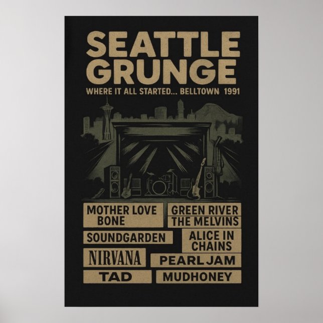 Póster Seattle Grunge Poster (Frente)
