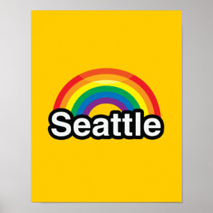 PÓSTER SEATTLE LGBT ORIDE RAINBOW