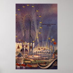 Póster Seattle, poster de la feria de mundo