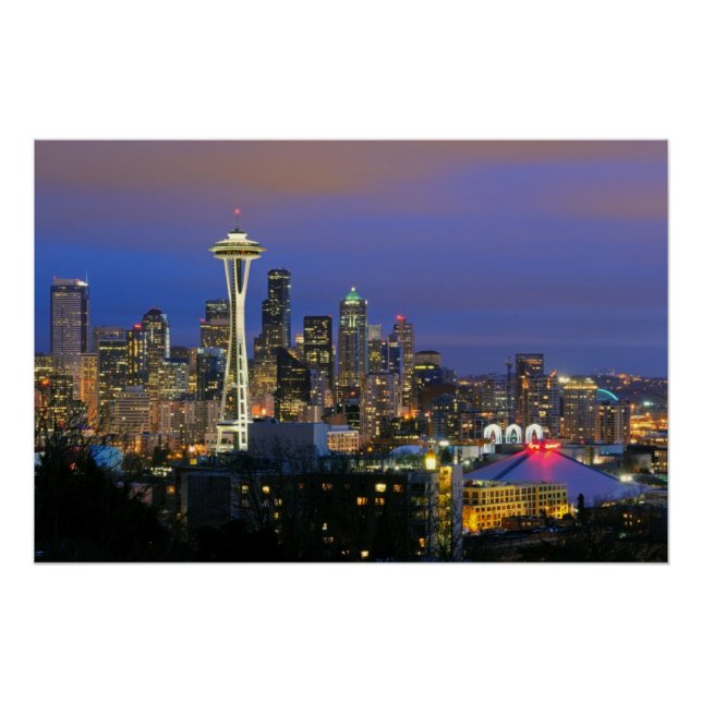 Póster Seattle visto desde Kerry Park en Queen Anne (Anverso)