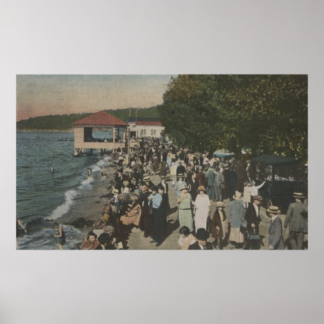 Póster Seattle, WA - Caminata en el punto Alki (Frente)