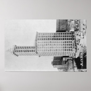 Póster Seattle, WA - edificio de la torre de Smith