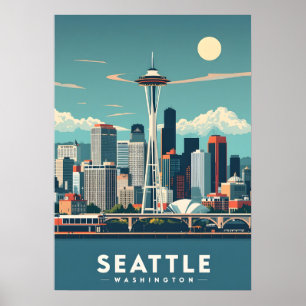 Póster Seattle Washington