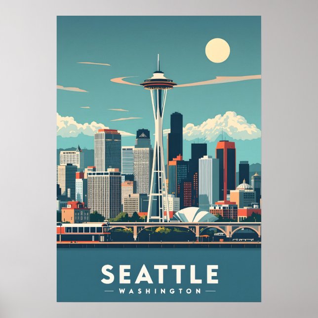 Póster Seattle Washington (Frente)