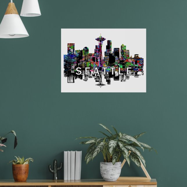 Póster Seattle, Washington en grafiti (Salón 1)