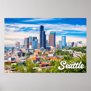 Póster Seattle, Washington, Estados Unidos