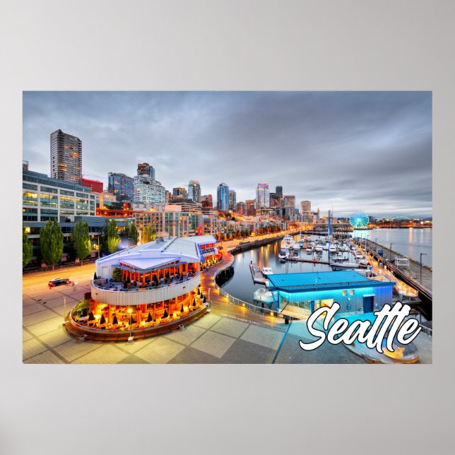 Póster Seattle, Washington, Estados Unidos (Frente)