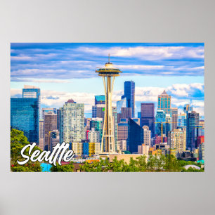 Póster Seattle, Washington, Estados Unidos