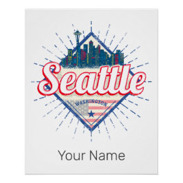 Póster Seattle Washington Estados Unidos