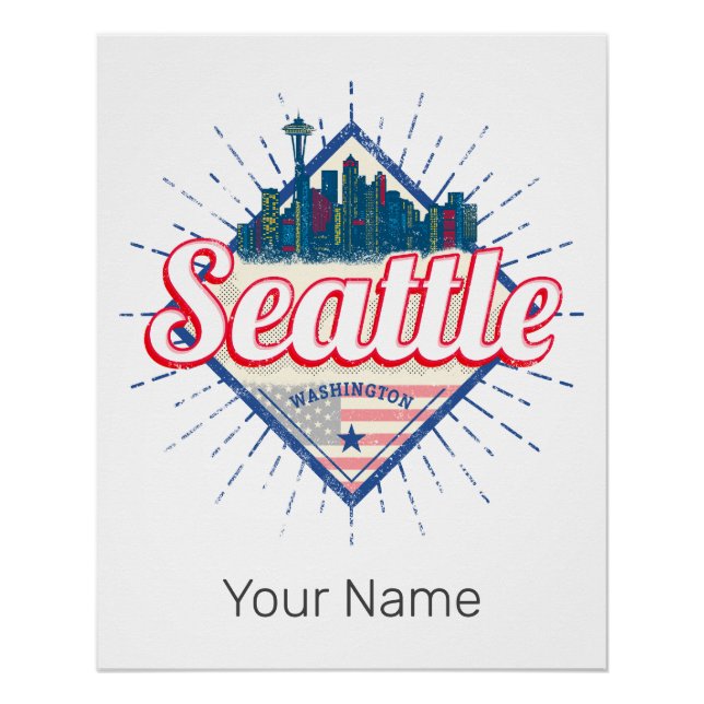 Póster Seattle Washington Estados Unidos (Anverso)