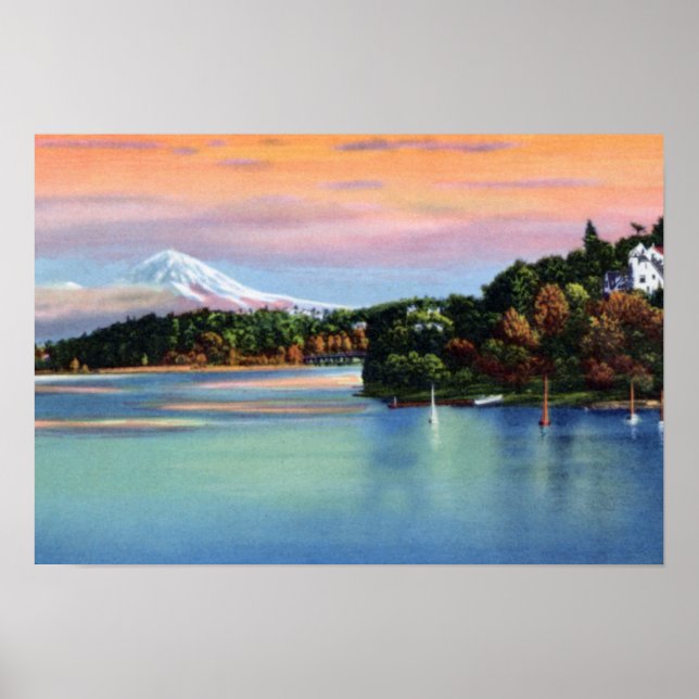 Póster Seattle Washington Mount Rainier (Frente)