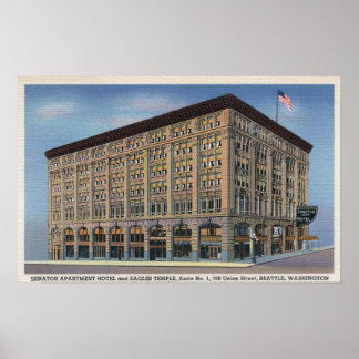 Póster Seattle, Washington - Vista de Apt del Senador