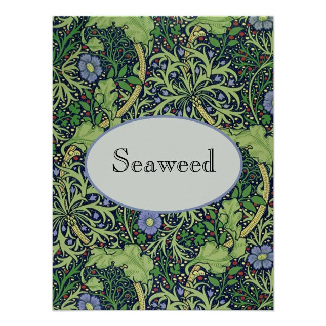 Póster Seaweed art nouveau design by William Morris (Anverso)