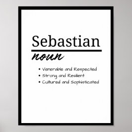 Póster Sebastian, definición de nombre personalizado de n