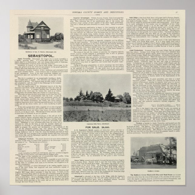 Póster Sebastopol, California (Frente)