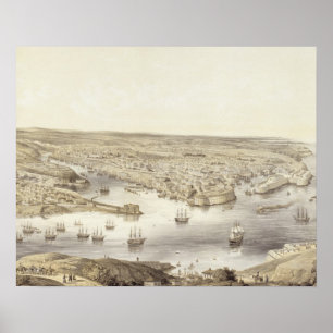 Póster Sebastopol en toda su gloria, 1848, grabado por