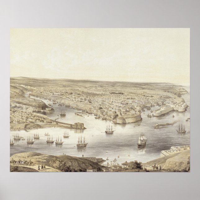Póster Sebastopol en toda su gloria, 1848, grabado por el (Frente)