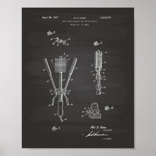 Póster Secado de pelo 1947 Patent Art Chalkboard