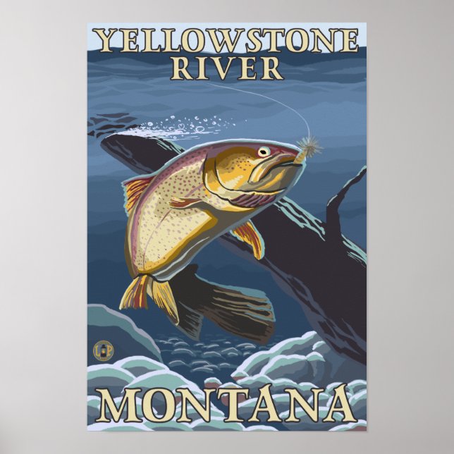 Póster Sección 3 de pesca de trucha (Frente)