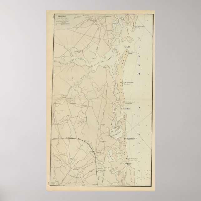 Póster Sección costera n° 5 Playa Absecon a Isla del Mar (Frente)