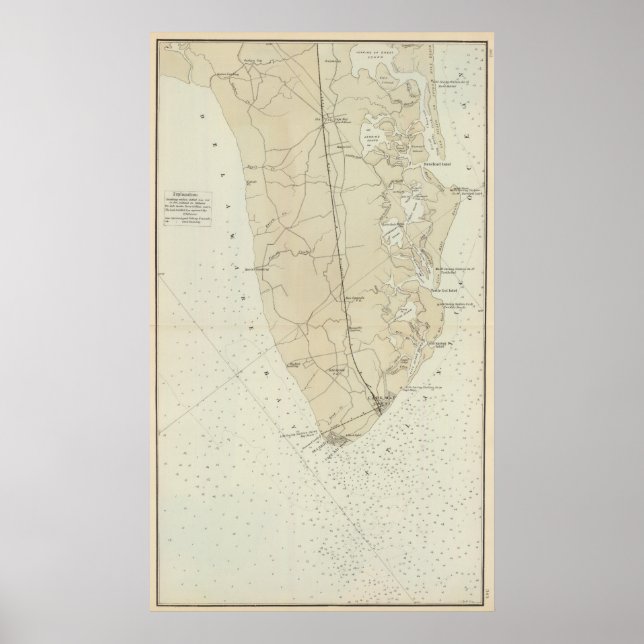 Póster Sección costera no 6 Isla del Mar a Punto de Mayo  (Frente)