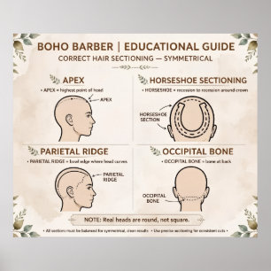 Póster Sección de Barbería Boho