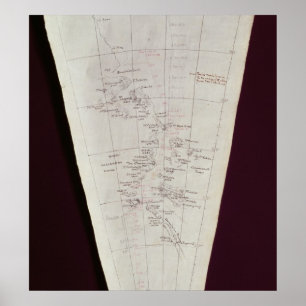 Póster Sección del mapa de la isla de Ross a South Pole